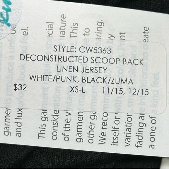 NWT | Chaser | Deconstructed Scoop Back Linen Jersey | Black | Medium - Picture 10 of 14